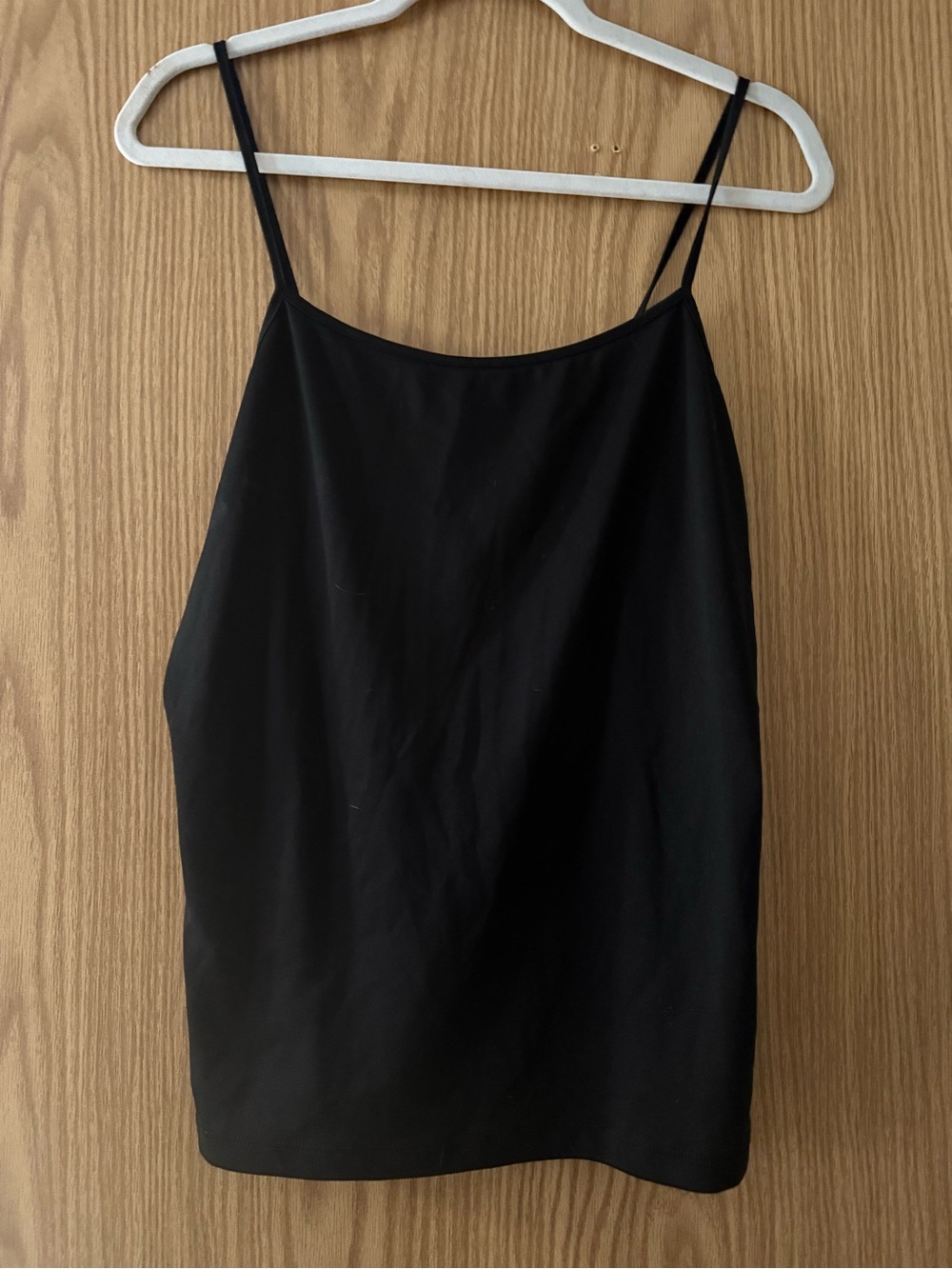 84. ALFRED SUNG Black Spaghetti-Strap Cami Large Neutral Minimalist